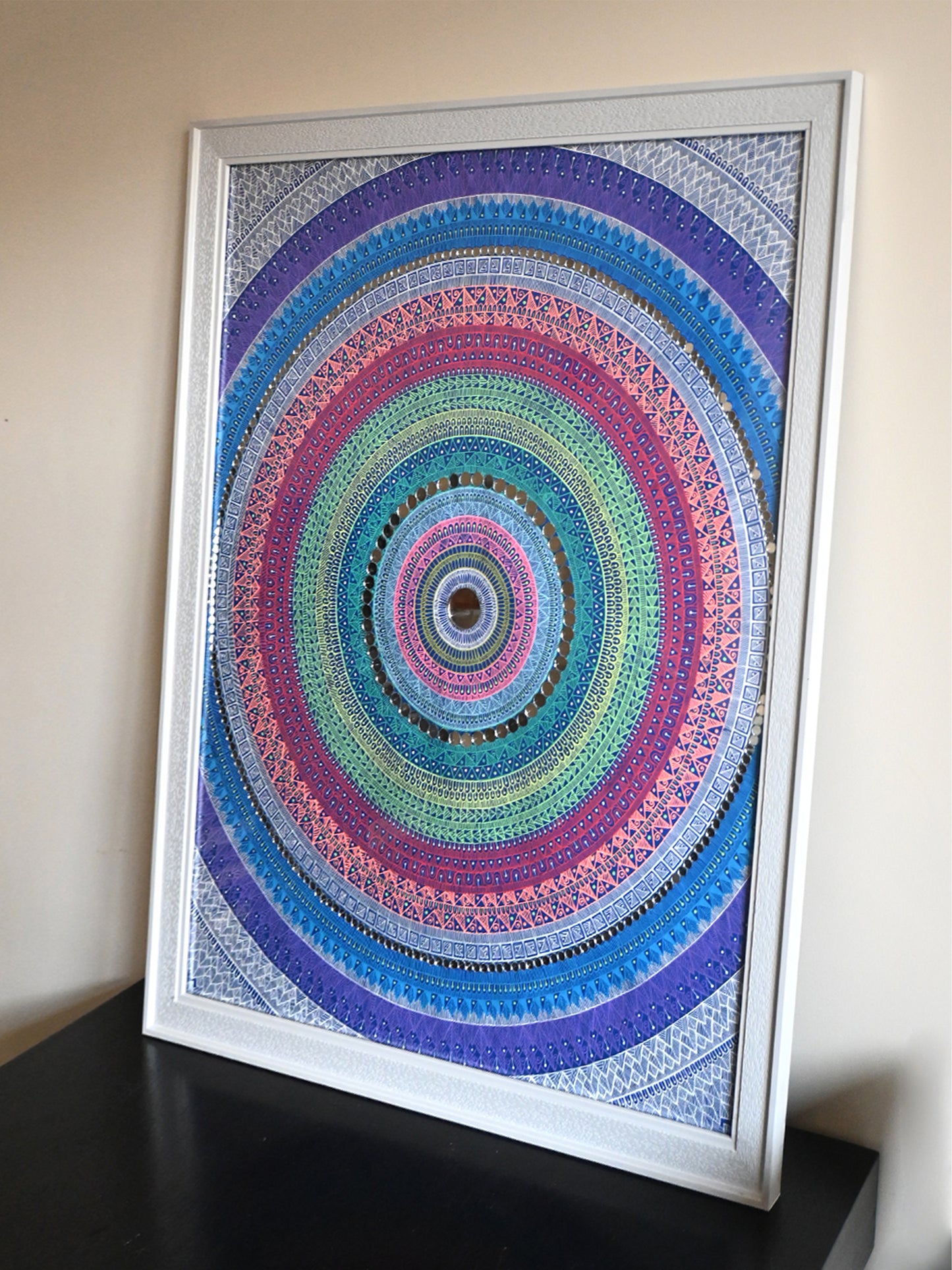 Indigo - Handmade Mandala - 77x63cm