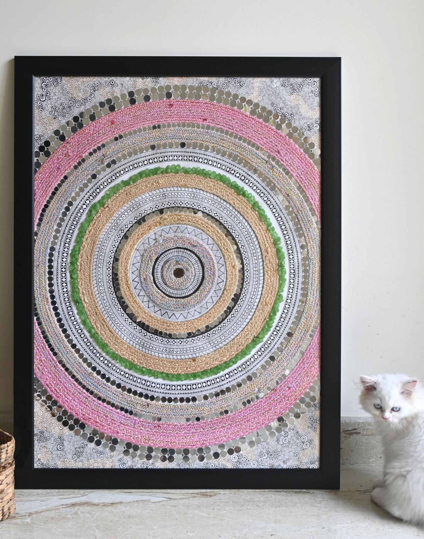 Threads of Infinity - Handmade Mandala Art 64x46cm