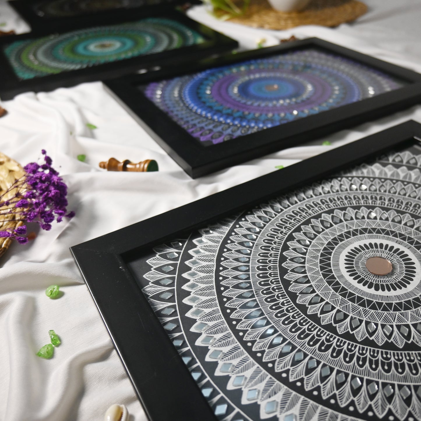 Symphony Of Circles - Pack Of 4 Mandala Art 26x35cm