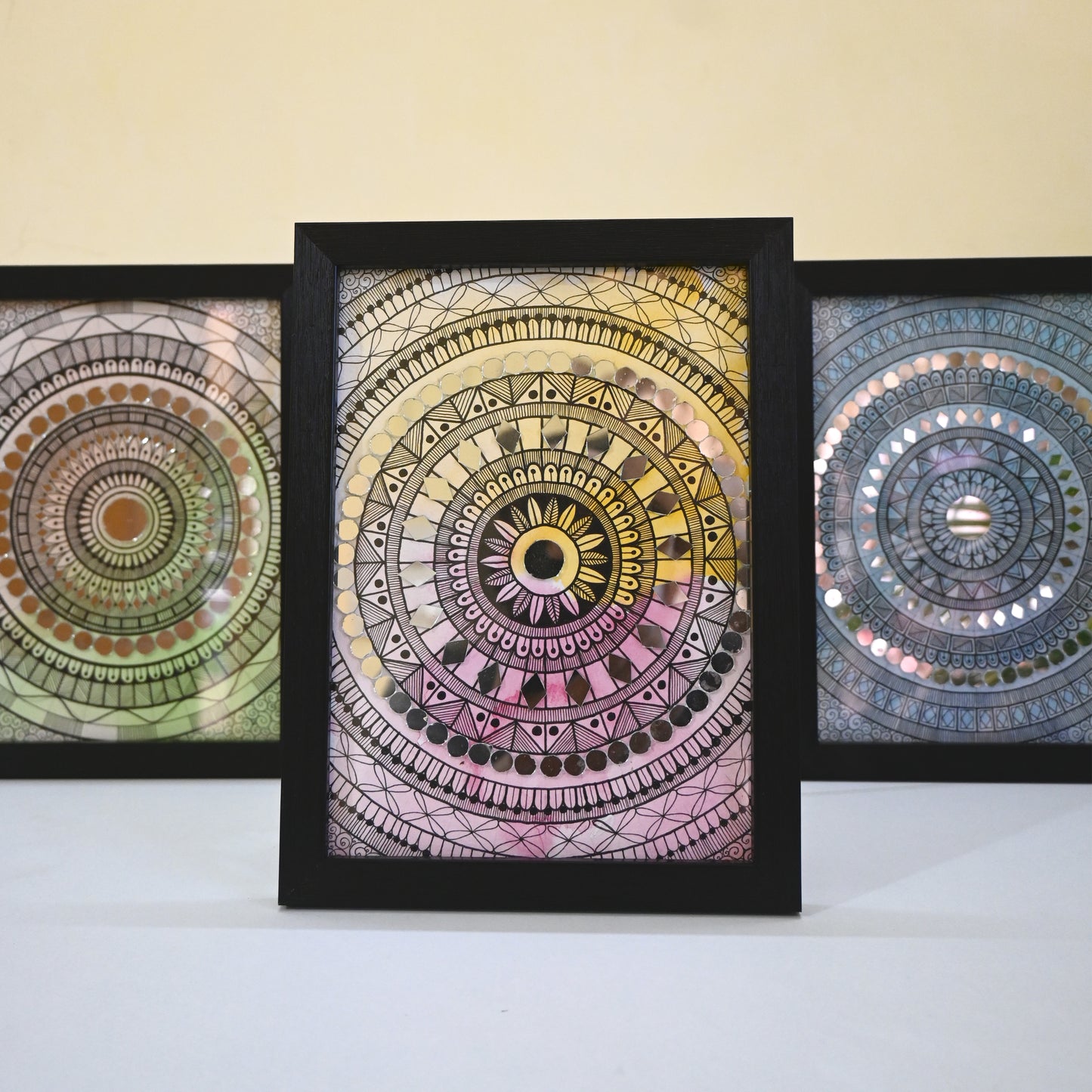 Pack Of Handmade Mandala Art Pieces 23x17cm