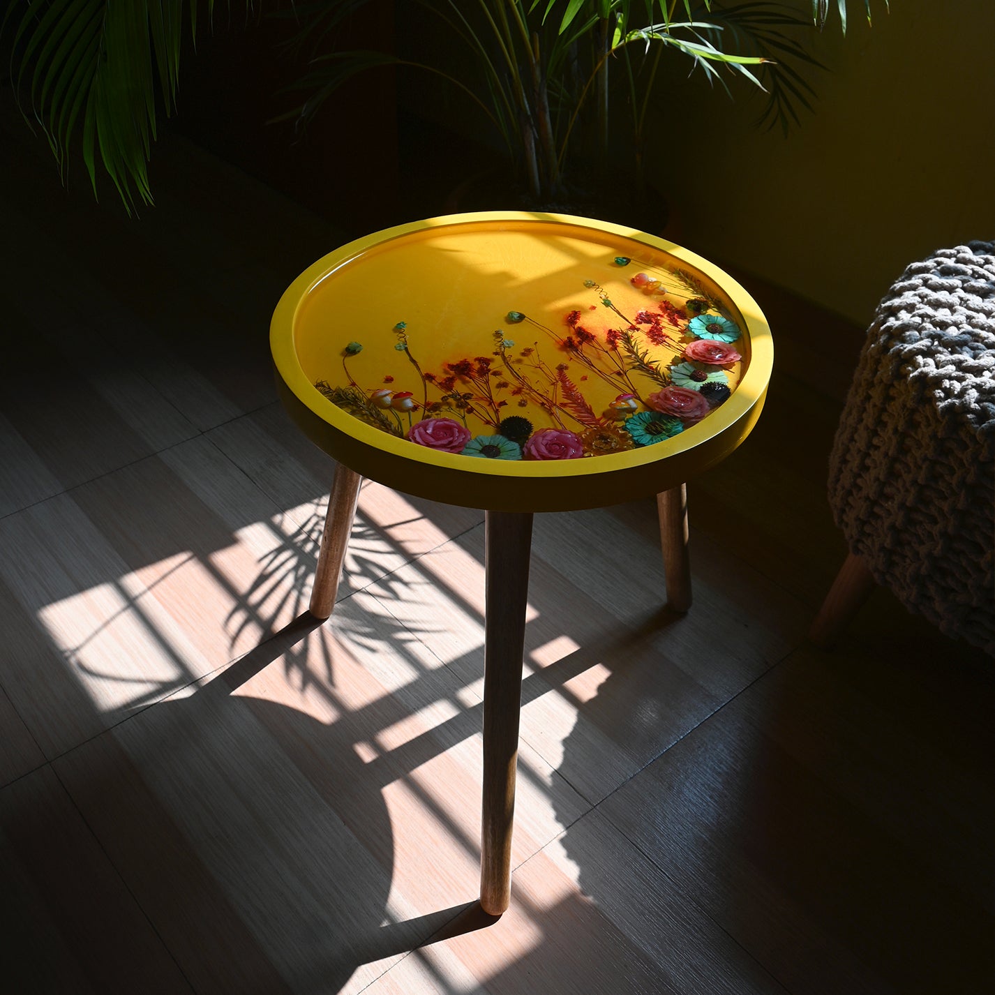 Whispering Petals - Handmade Epoxy Resin Table