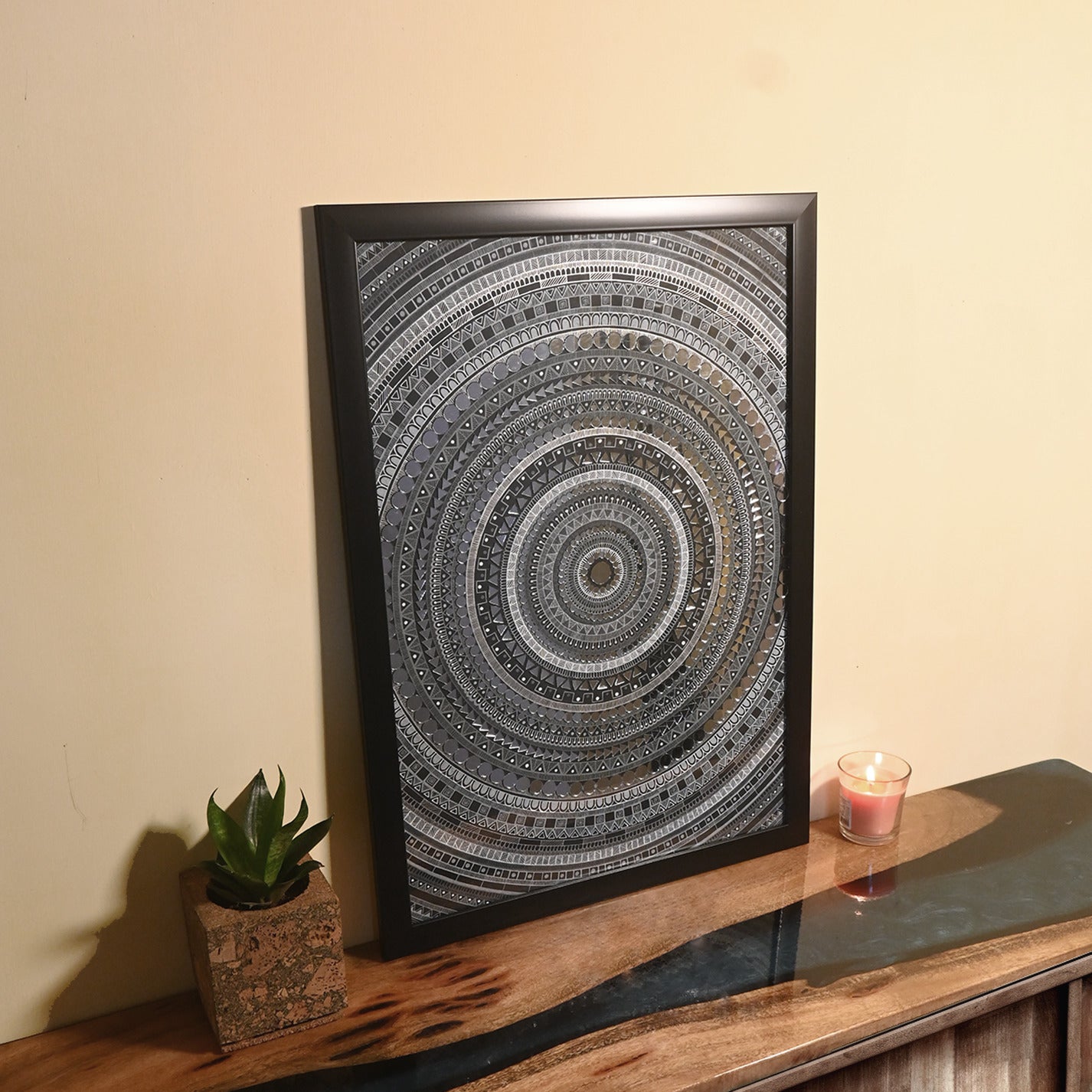 Moonlight 2.0 - Handmade Mandala Art - 64x46cm
