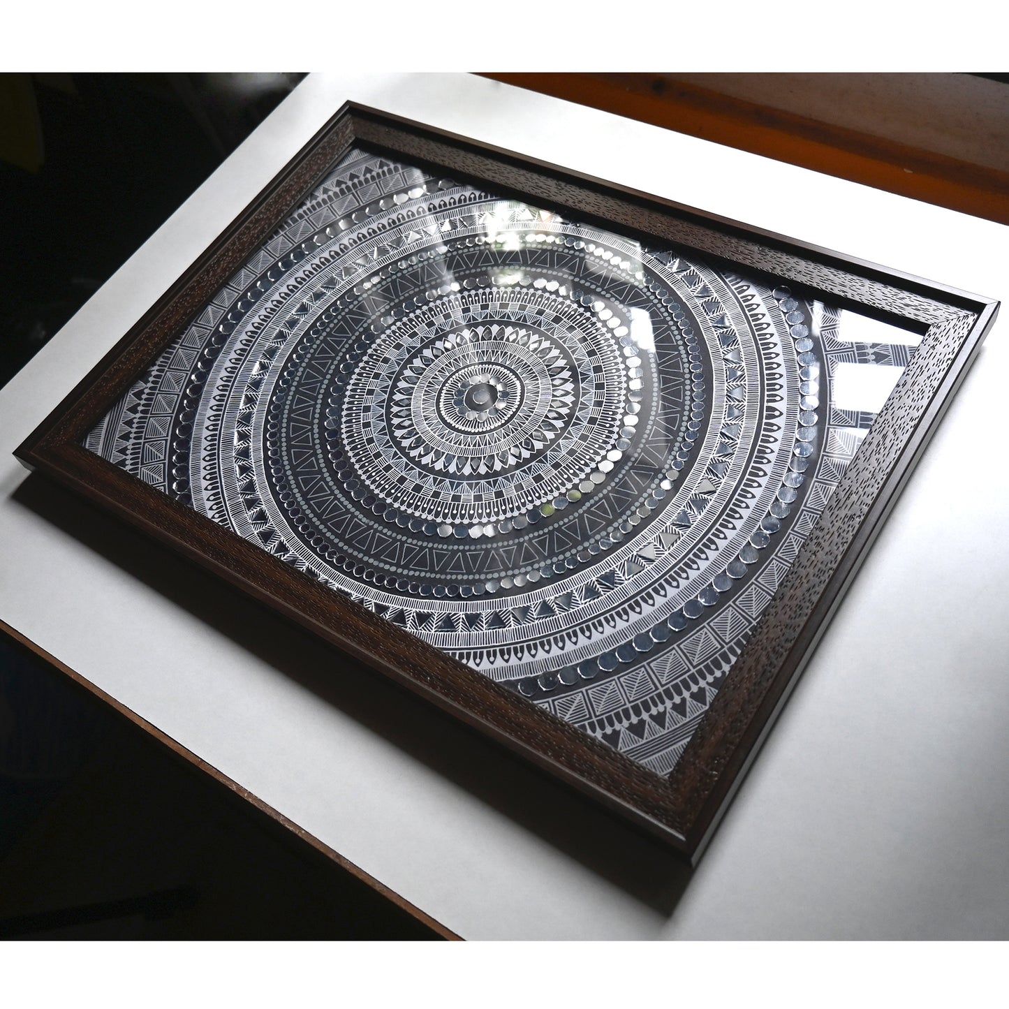 Moonlight - Handmade Mandala Art - 44x32cm