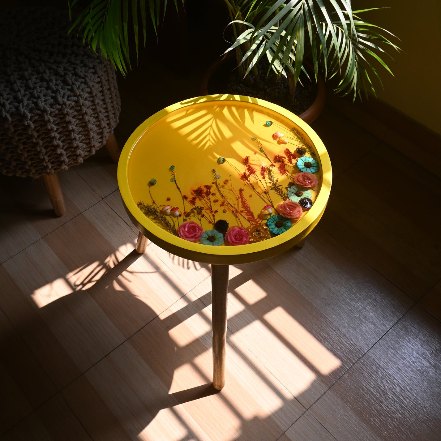 Whispering Petals - Handmade Epoxy Resin Table