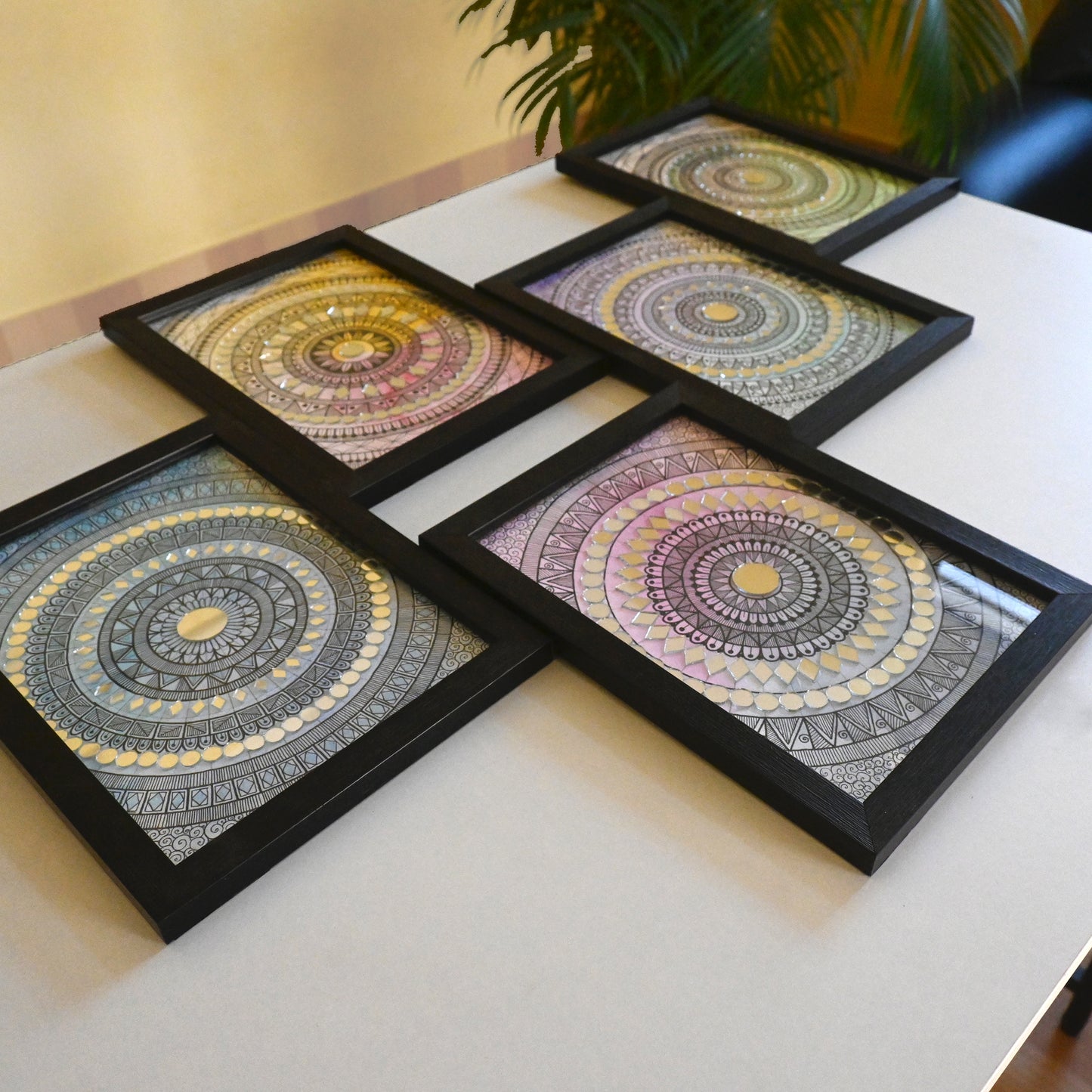 Pack Of Handmade Mandala Art Pieces 23x17cm