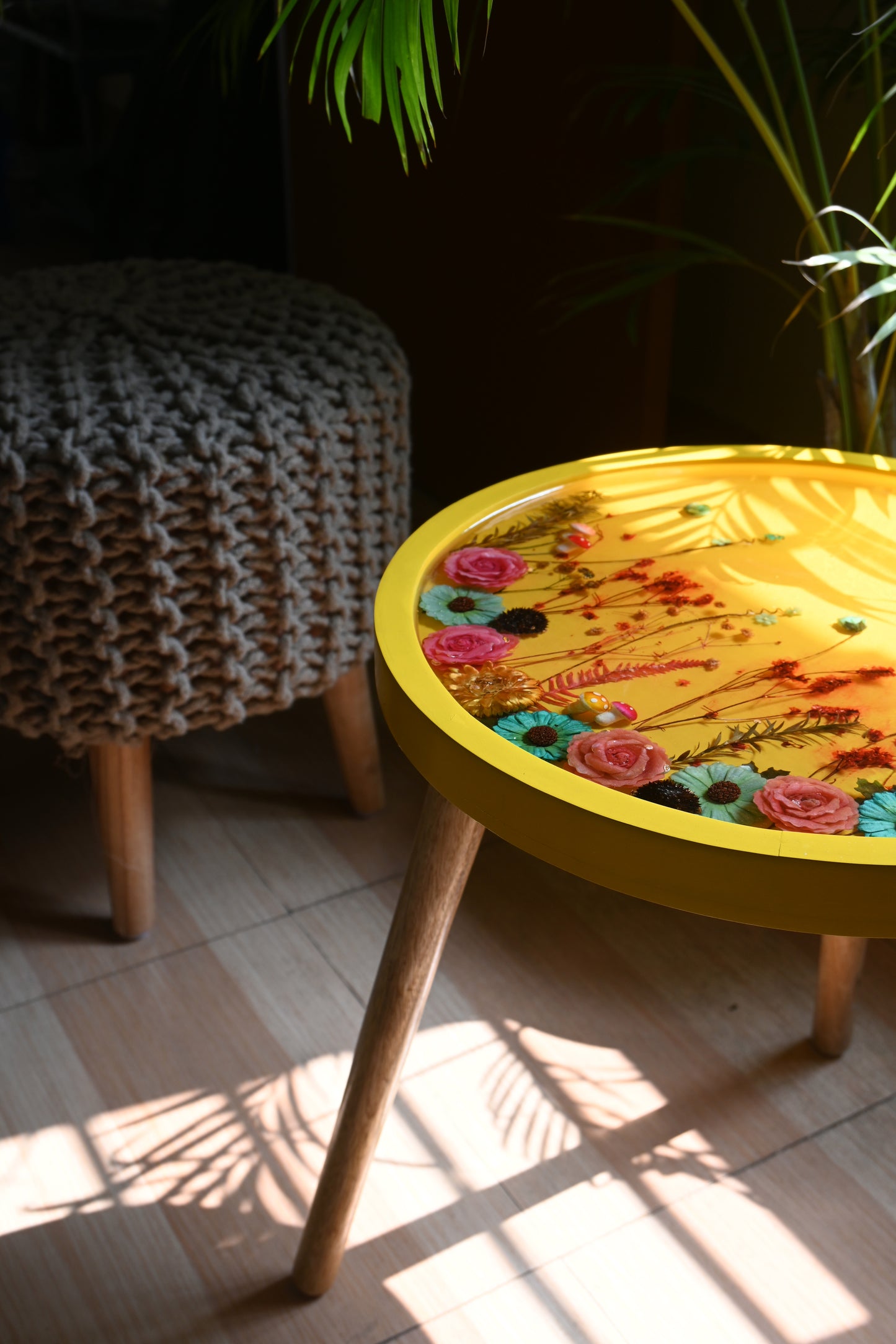 Whispering Petals - Handmade Epoxy Resin Table