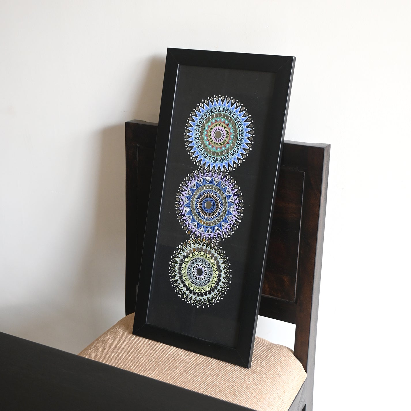Pack of 4 Handmade Mandala Dot Paintings