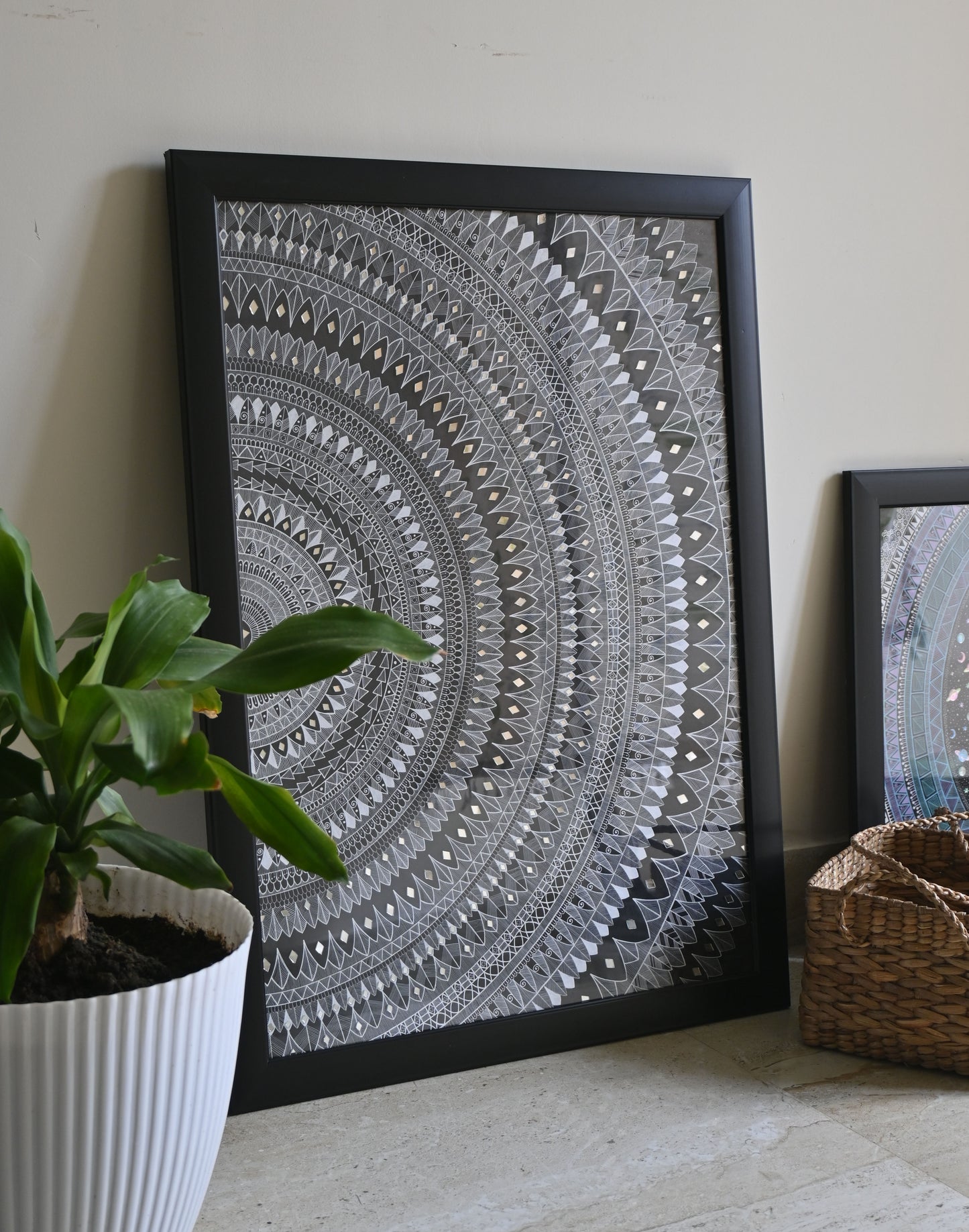 The Half Circle - Mandala Art Handcrafted 64x46cm