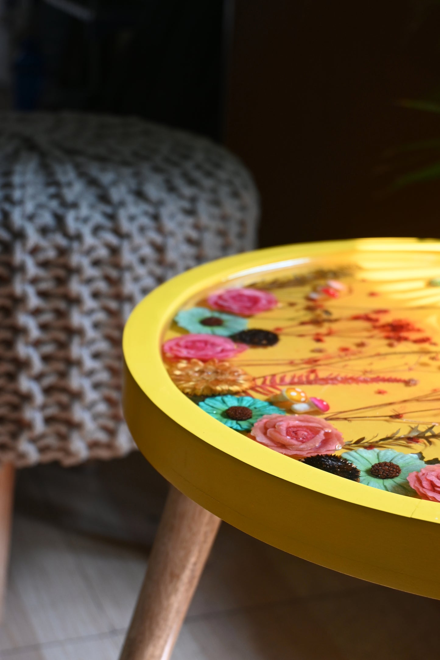 Whispering Petals - Handmade Epoxy Resin Table