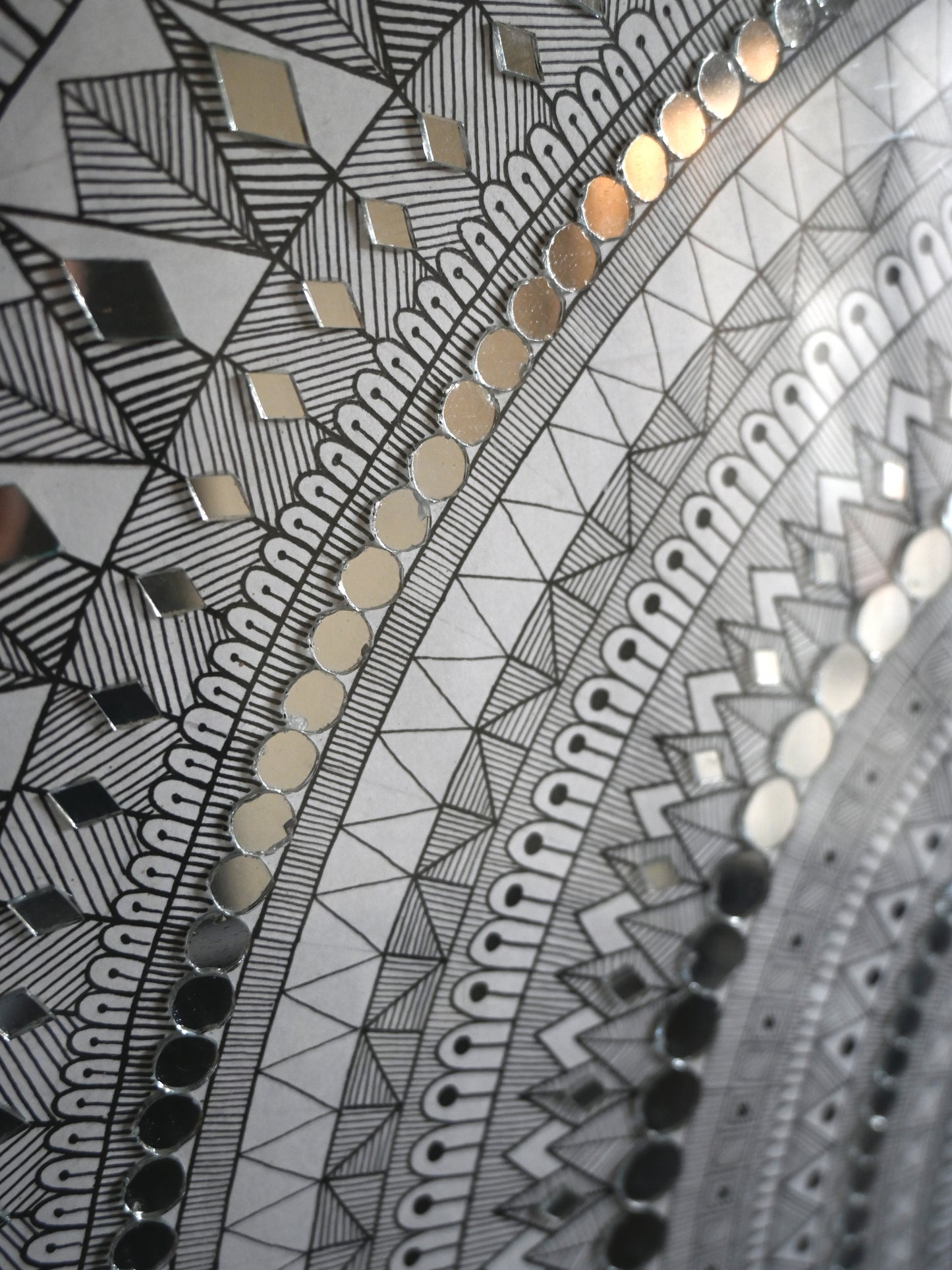 Classic BnW – Handcrafted Bohemian Mandala Wall Art - 63x63cm