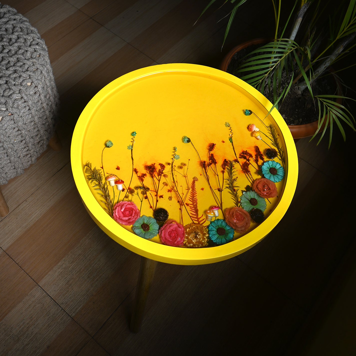 Whispering Petals - Handmade Epoxy Resin Table