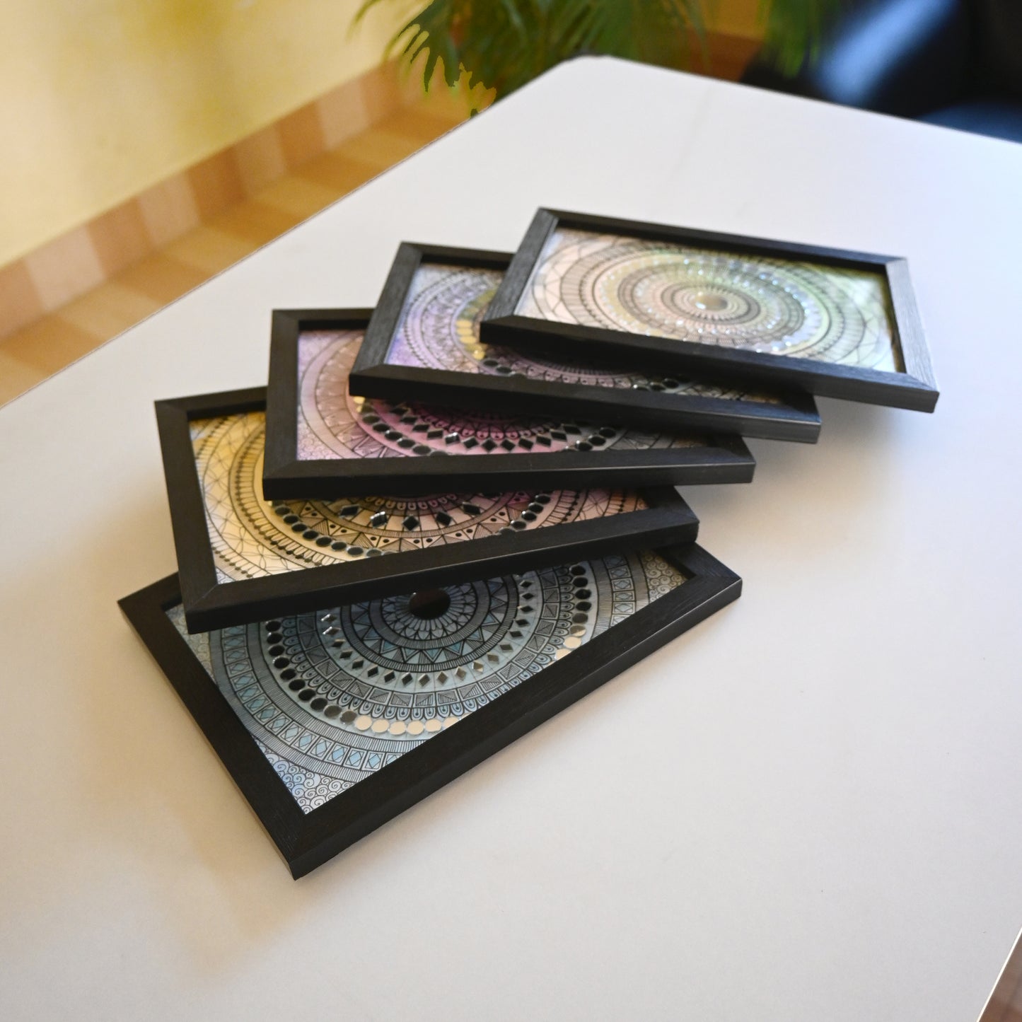 Pack Of Handmade Mandala Art Pieces 23x17cm