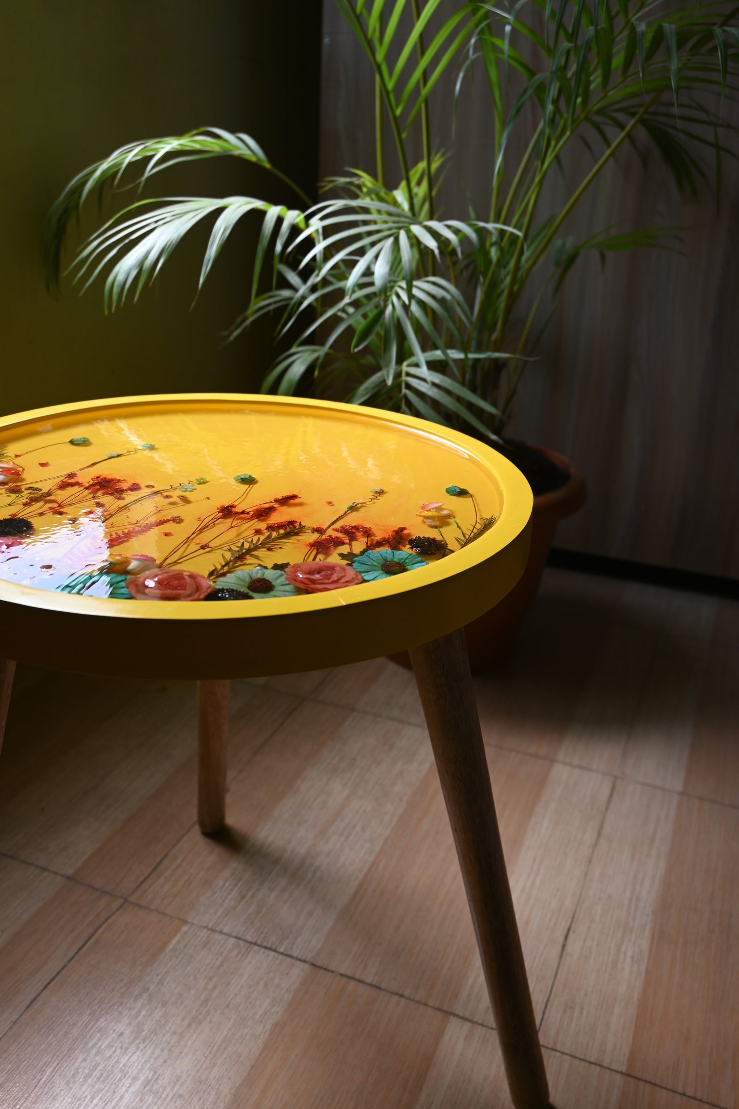 Whispering Petals - Handmade Epoxy Resin Table