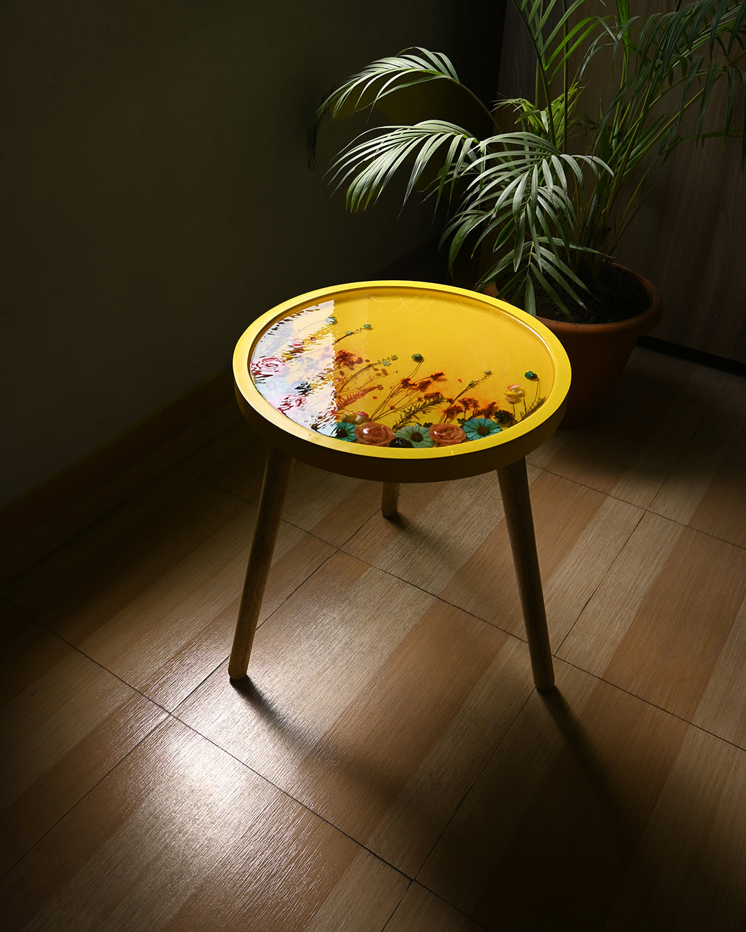 Whispering Petals - Handmade Epoxy Resin Table