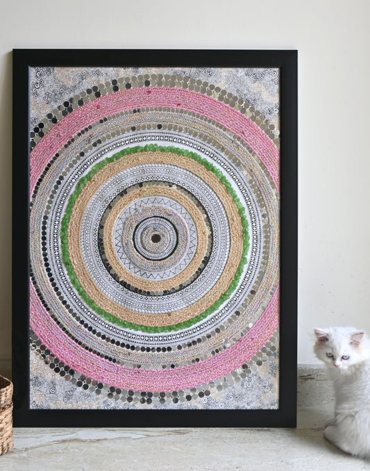 Threads of Infinity - Handmade Mandala Art 64x46cm