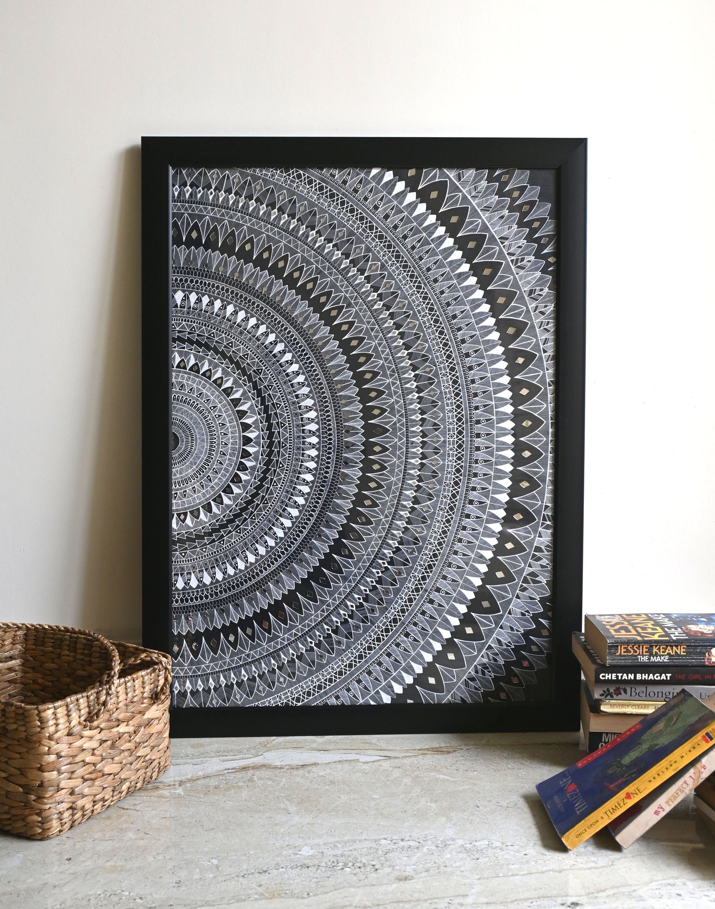 The Half Circle - Mandala Art Handcrafted 64x46cm