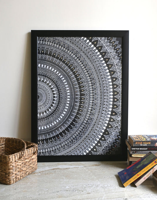 The Half Circle - Mandala Art Handcrafted 64x46cm