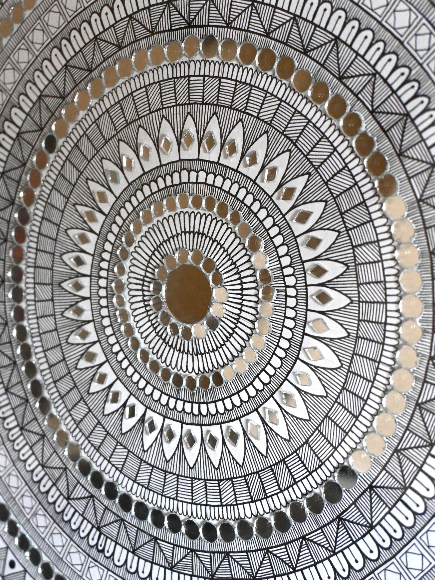 Classic BnW – Handcrafted Bohemian Mandala Wall Art - 63x63cm