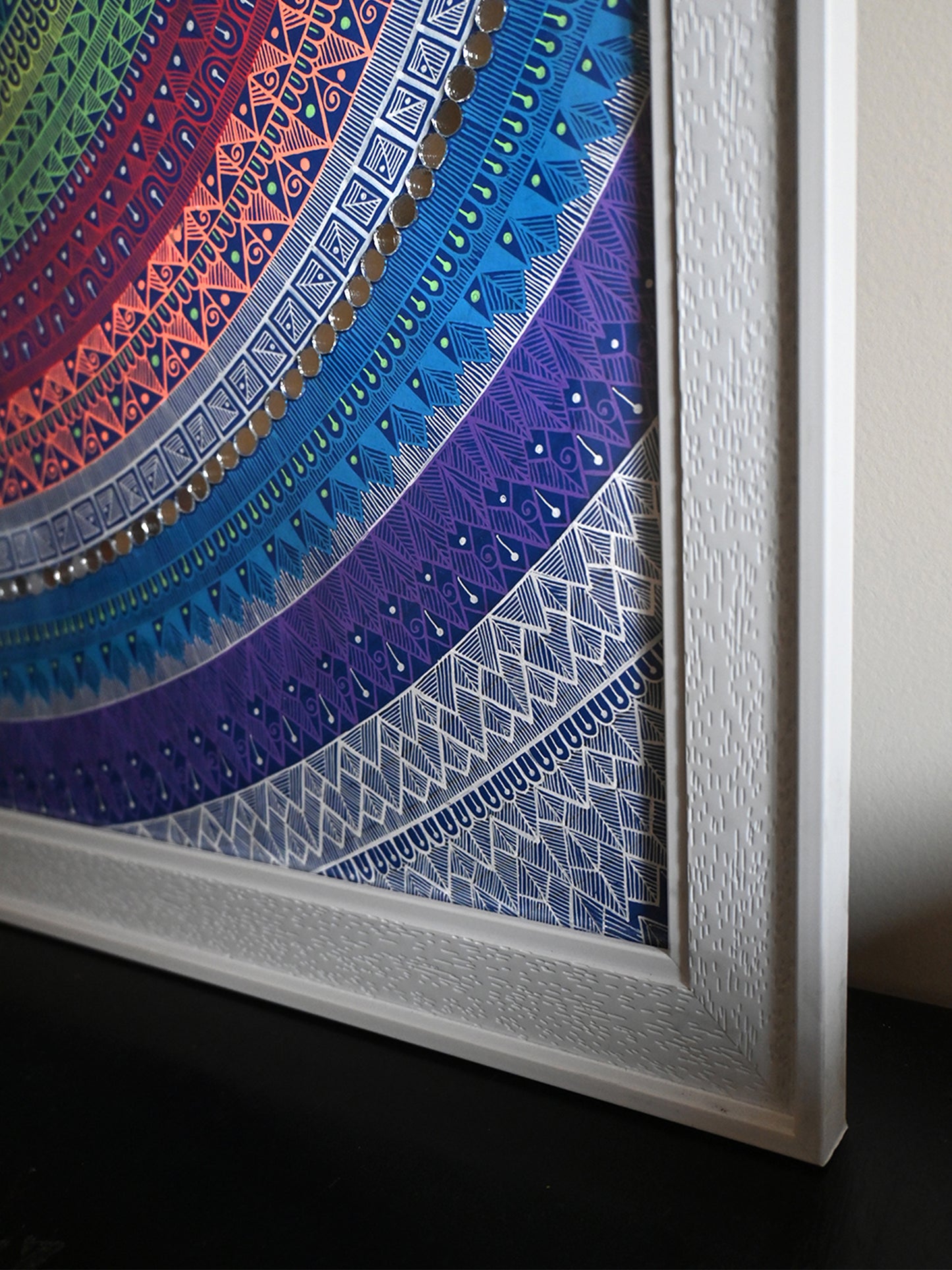 Indigo - Handmade Mandala - 77x63cm
