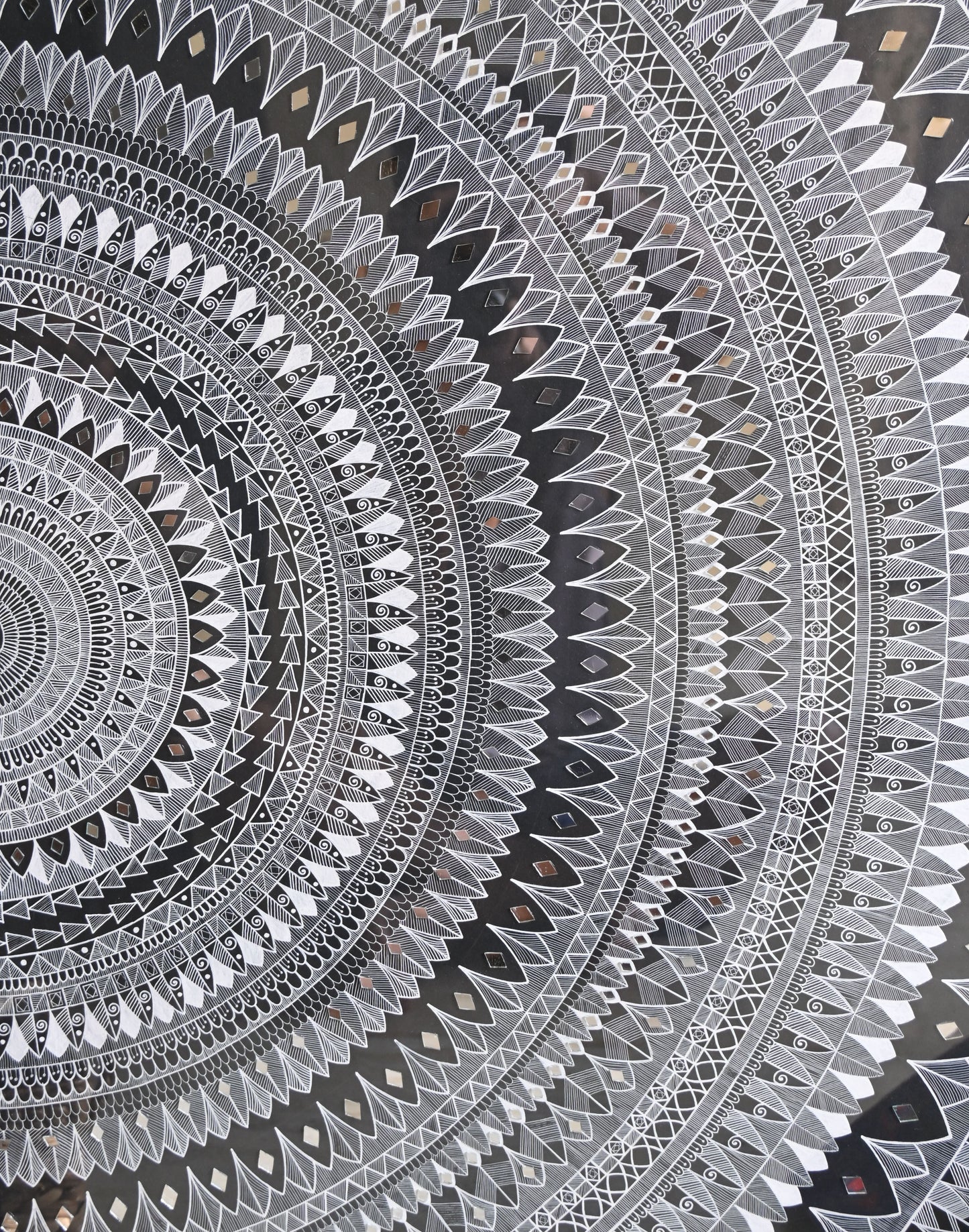The Half Circle - Mandala Art Handcrafted 64x46cm