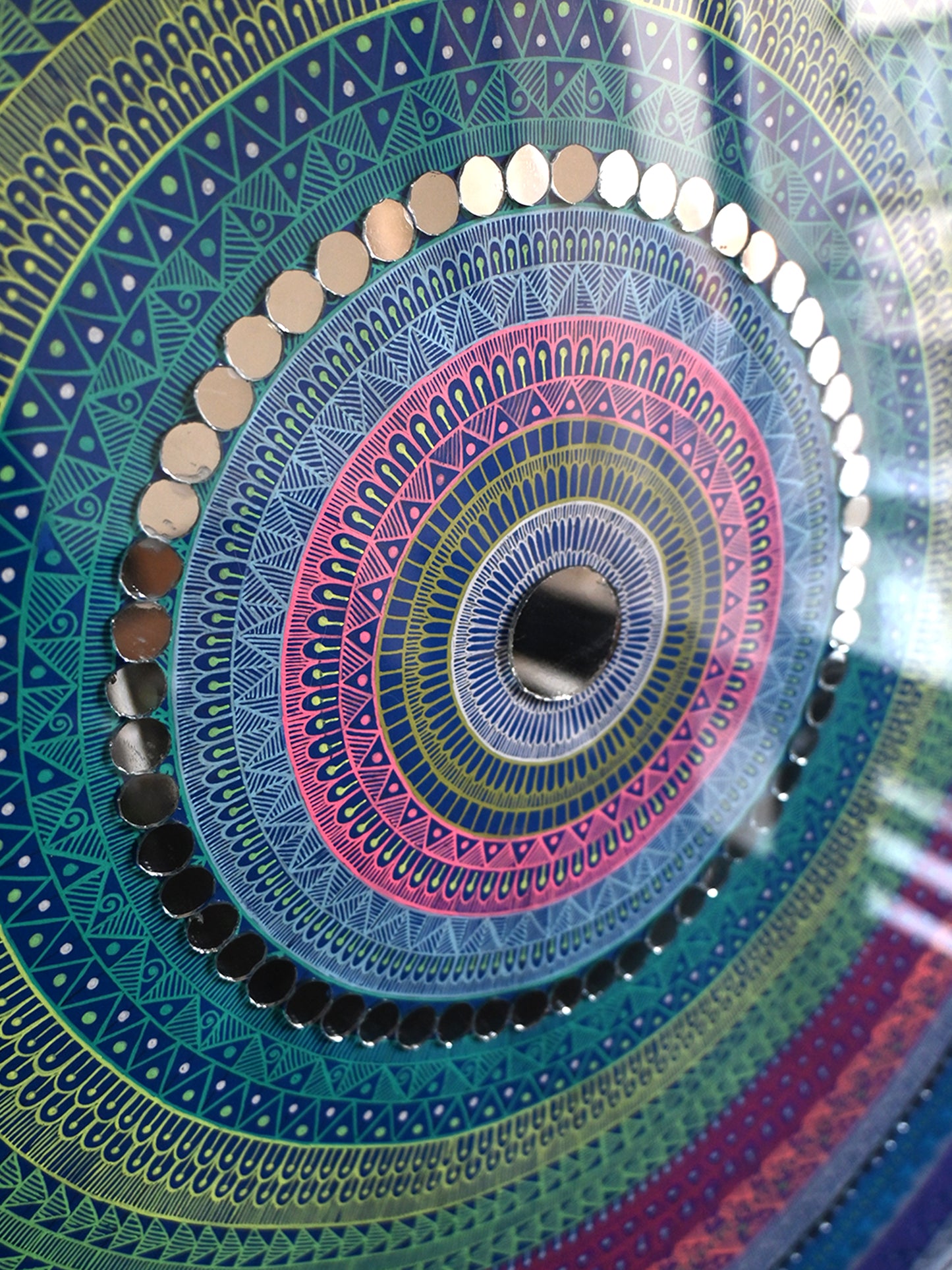 Indigo - Handmade Mandala - 77x63cm