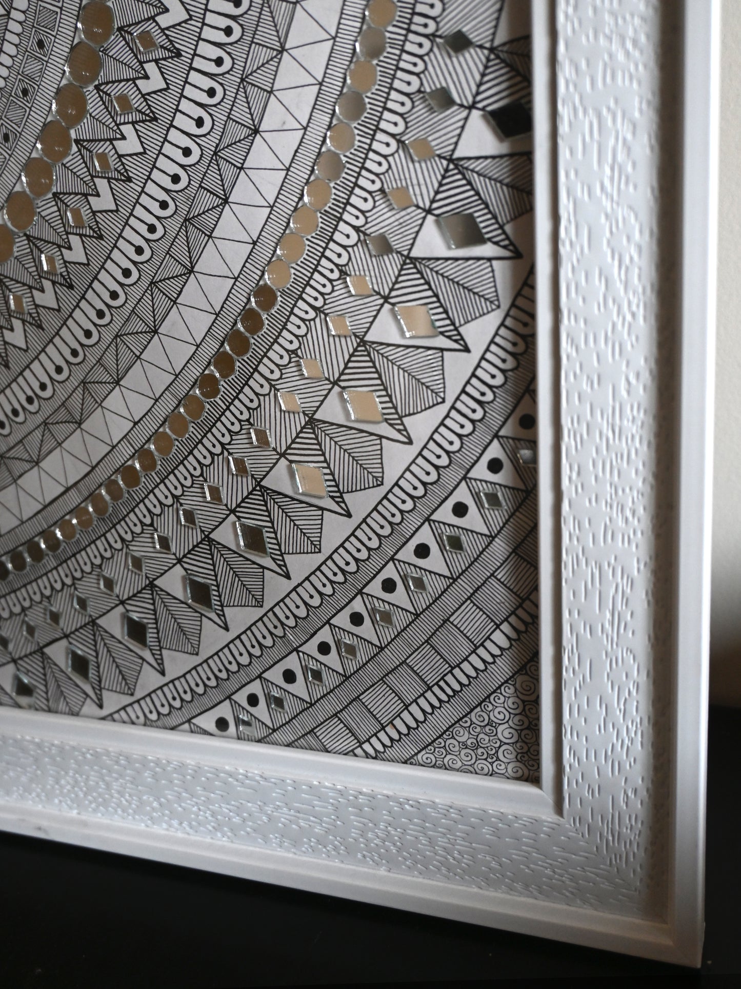 Classic BnW – Handcrafted Bohemian Mandala Wall Art - 63x63cm