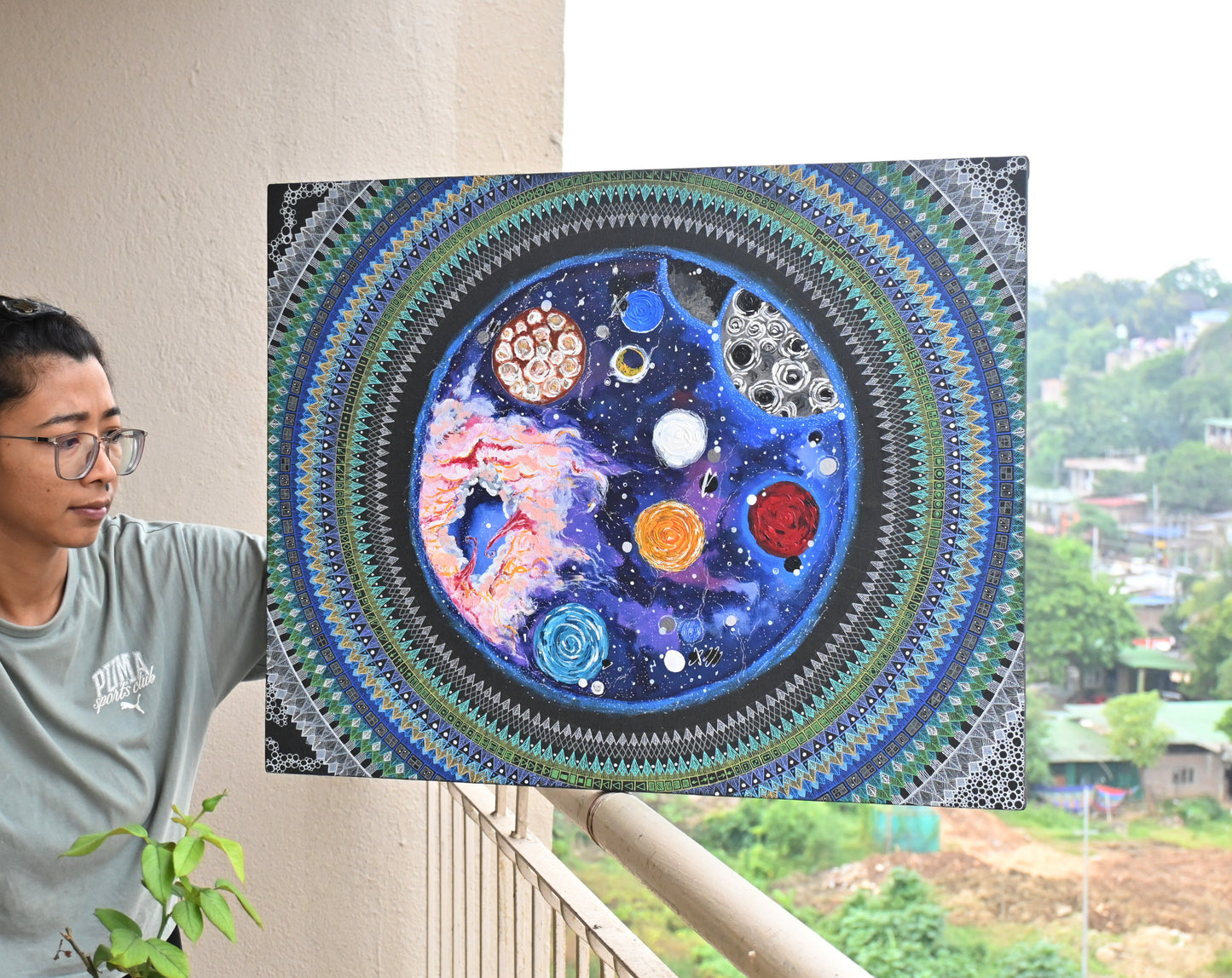Spiritual Cosmic Mandala Art - 61x76cm